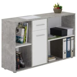 IDIMEX Bureau D'angle CARMEN Avec Meuble De Rangement, Décor Béton Et Blanc... -Magasin Dépôt Privé 14712 3