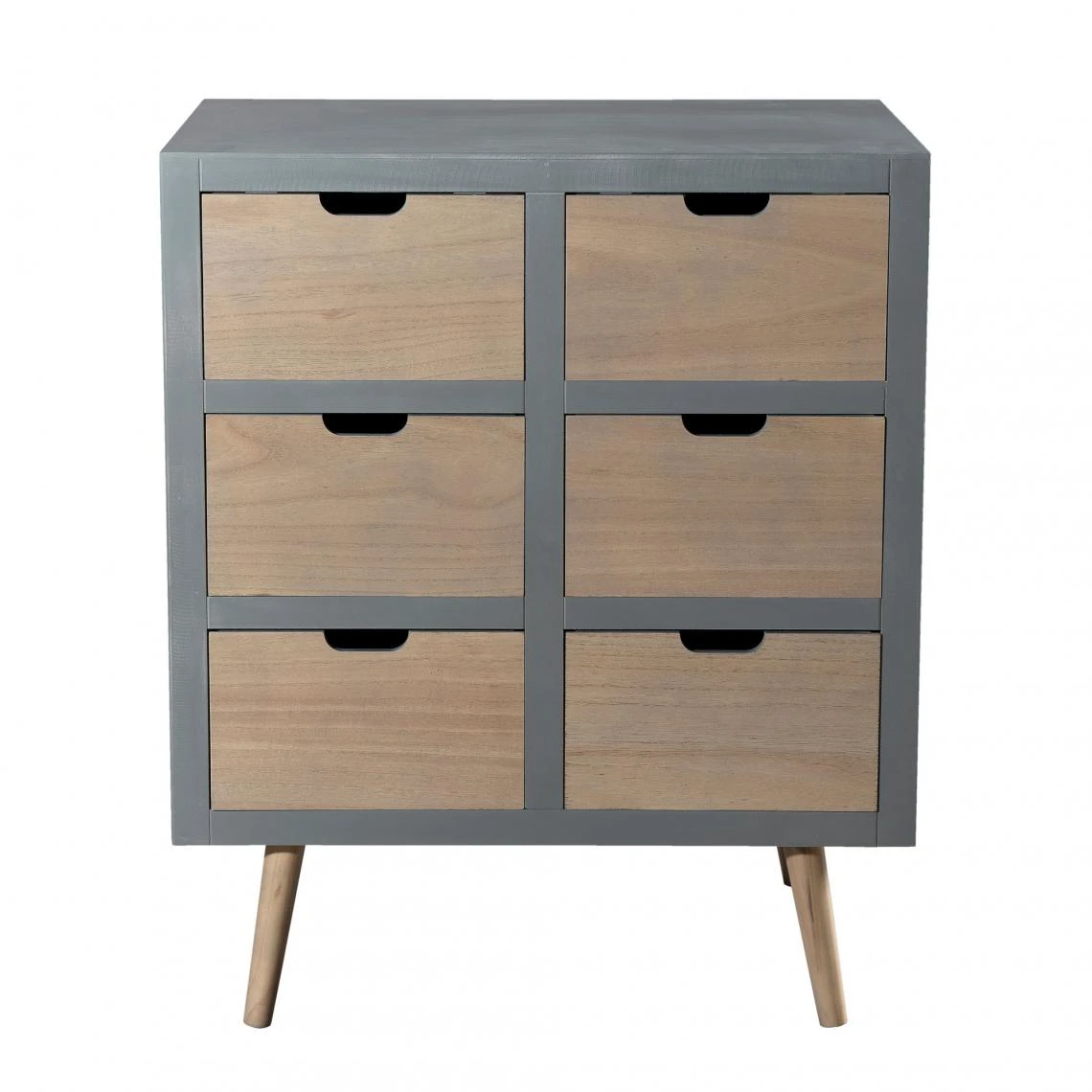 MACABANE Commode 6 Tiroirs - Gris 2 MACABANE Commode 6 Tiroirs - Gris – Image 2