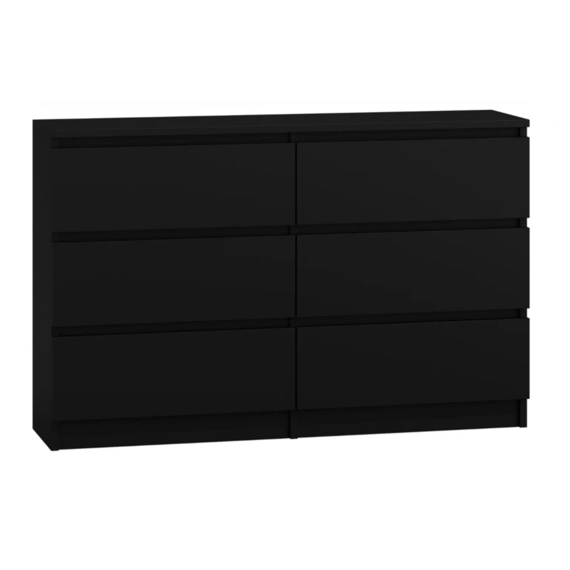 3xeLiving Commode DEMII Avec 6 Tiroirs En Noir, 120 Cm 1 3xeLiving Commode DEMII Avec 6 Tiroirs En Noir, 120 Cm