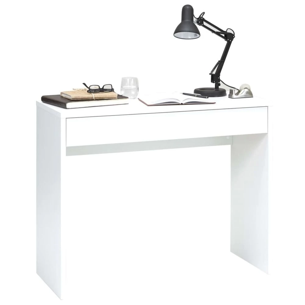 FMD Bureau Avec Tiroir Large 100 X 40 X 80 Cm Blanc 1 FMD Bureau Avec Tiroir Large 100 X 40 X 80 Cm Blanc
