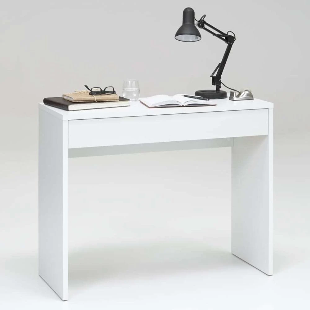 FMD Bureau Avec Tiroir Large 100 X 40 X 80 Cm Blanc 2 FMD Bureau Avec Tiroir Large 100 X 40 X 80 Cm Blanc – Image 2