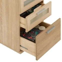 IDIMEX Table De Chevet JESSY, En Mélaminé Décor Chêne Sonoma -Magasin Dépôt Privé 51072 3 n1