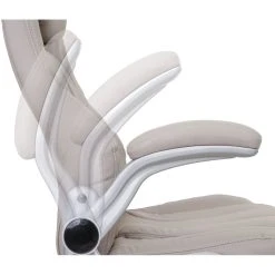 Mendler Chaise Fauteuil De Bureau HWC-A65, Chaise Pivotante, Similicuir ~ Taup... -Magasin Dépôt Privé 59706 7