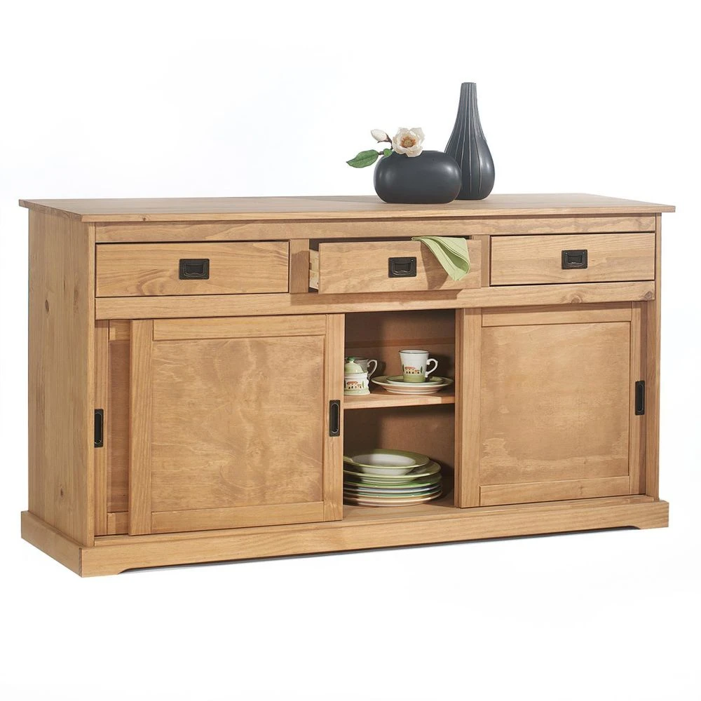 IDIMEX Buffet SAVONA En Pin Massif, 3 Tiroirs Et 3 Portes, Lasuré Brun 2 IDIMEX Buffet SAVONA En Pin Massif, 3 Tiroirs Et 3 Portes, Lasuré Brun – Image 2