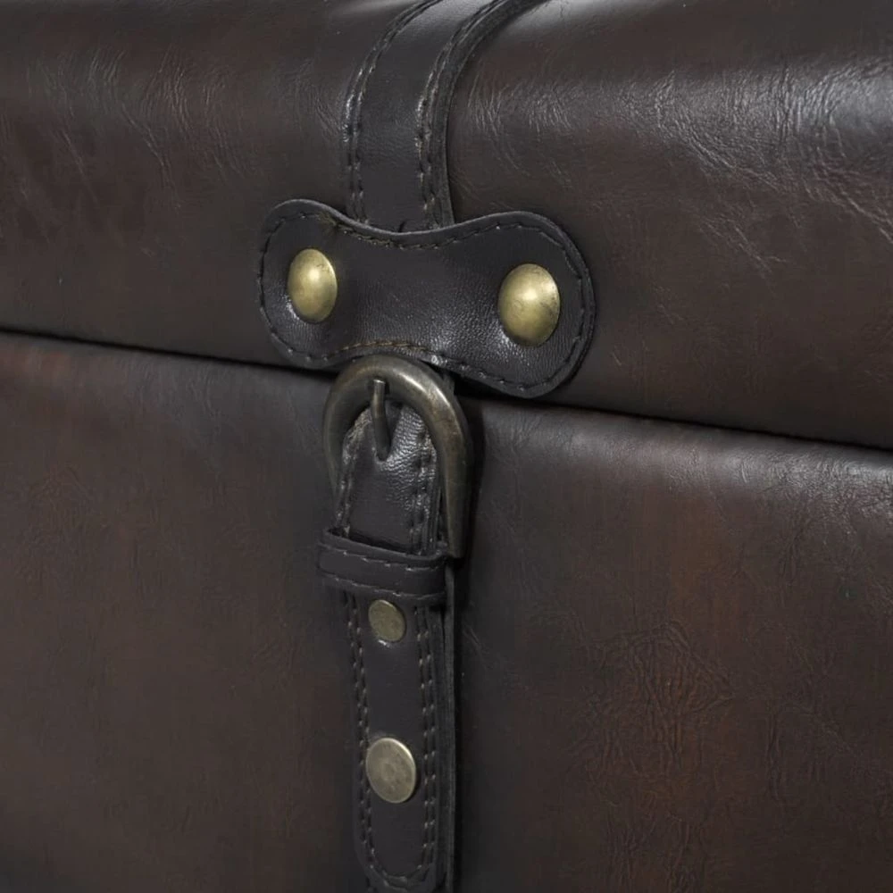 VidaXL Ensemble De Bancs De Rangement 3 Pcs Marron 2 VidaXL Ensemble De Bancs De Rangement 3 Pcs Marron – Image 2