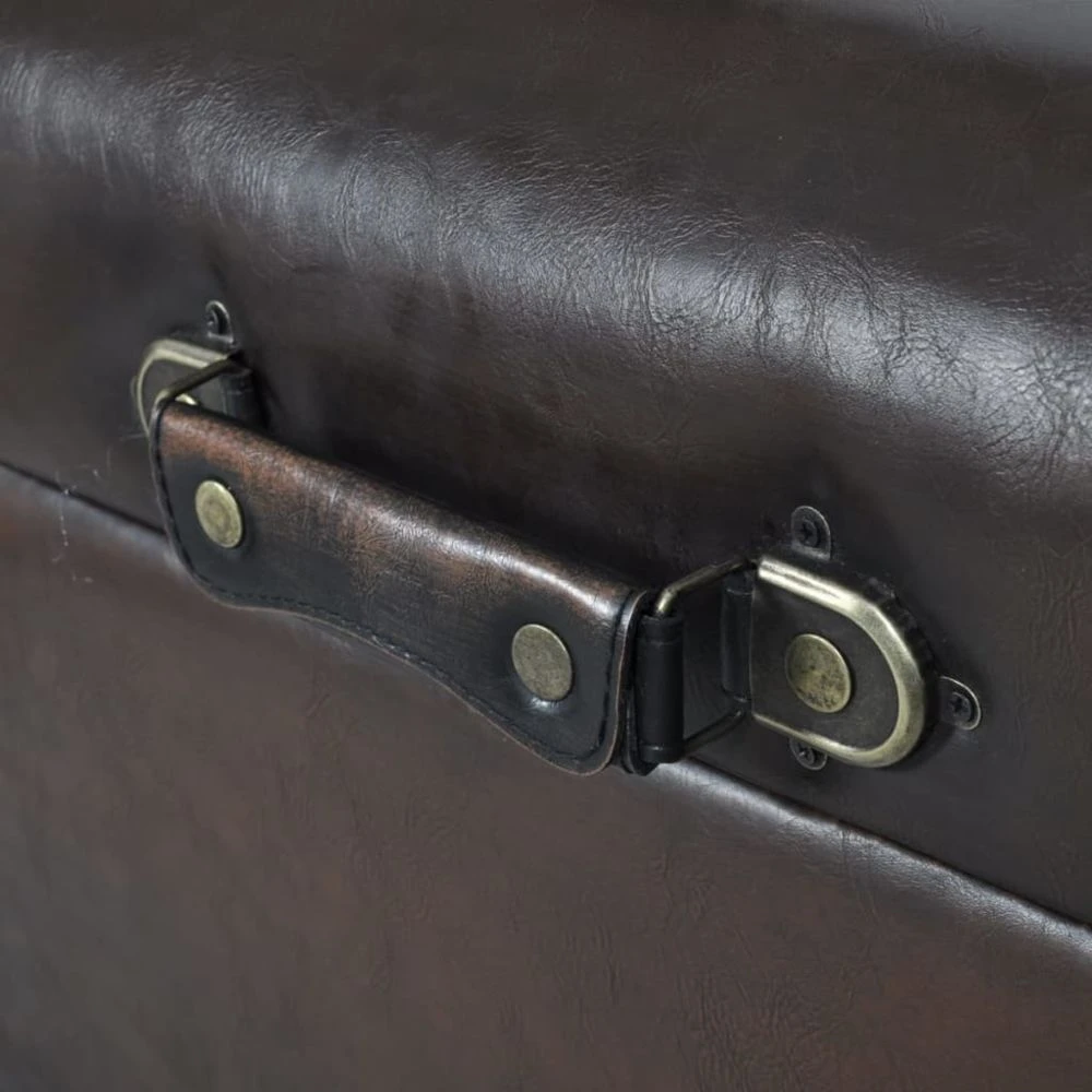 VidaXL Ensemble De Bancs De Rangement 3 Pcs Marron 3 VidaXL Ensemble De Bancs De Rangement 3 Pcs Marron – Image 3