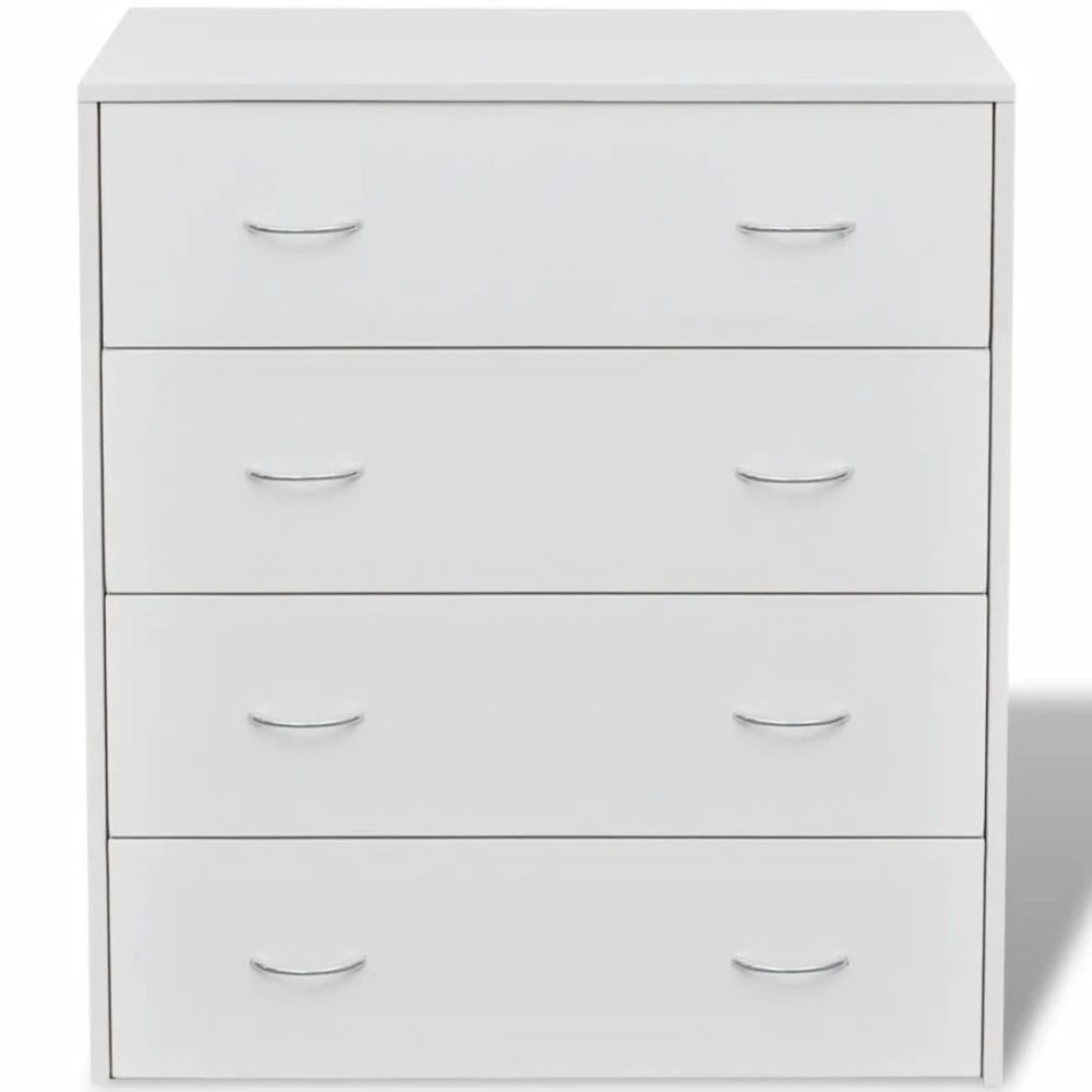 VidaXL Buffet Avec 4 Tiroirs Blanc Commode Meuble De Rangement Armoire 4 VidaXL Buffet Avec 4 Tiroirs Blanc Commode Meuble De Rangement Armoire – Image 4
