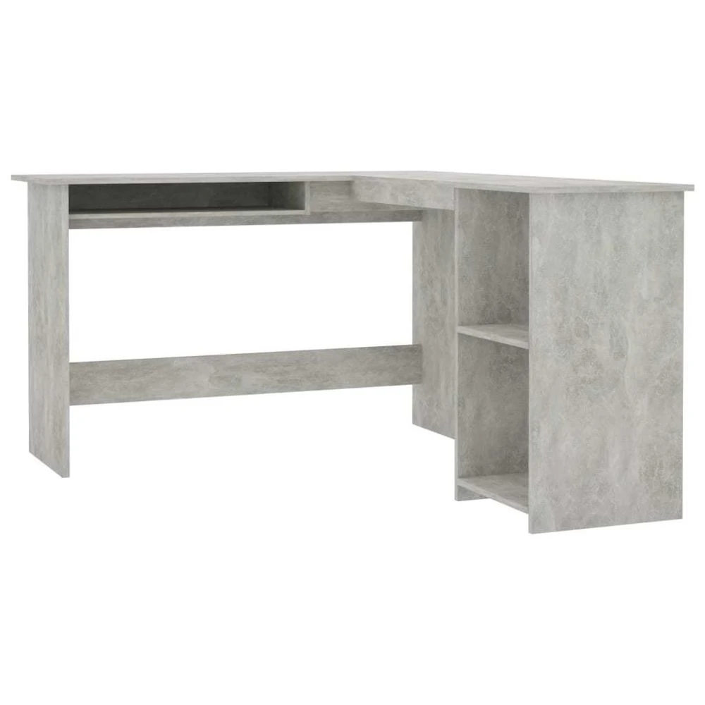 VidaXL Bureau D'Angle En Forme De L Gris Béton Aggloméré Table D'Or... 2 VidaXL Bureau D'Angle En Forme De L Gris Béton Aggloméré Table D'Or... – Image 2