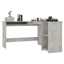 VidaXL Bureau D'Angle En Forme De L Gris Béton Aggloméré Table D'Or... 7 VidaXL Bureau D'Angle En Forme De L Gris Béton Aggloméré Table D'Or... -Magasin Dépôt Privé 8719883786827 g en hd 1