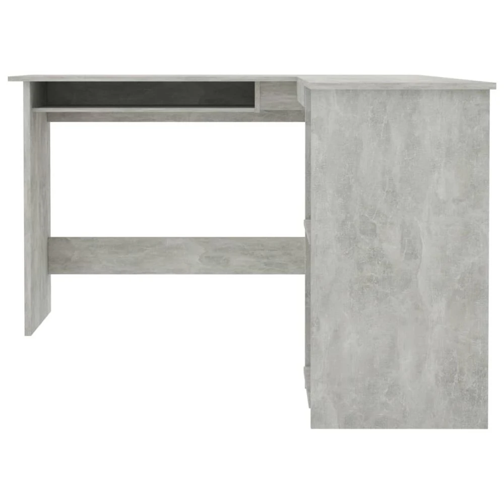 VidaXL Bureau D'Angle En Forme De L Gris Béton Aggloméré Table D'Or... 4 VidaXL Bureau D'Angle En Forme De L Gris Béton Aggloméré Table D'Or... – Image 4