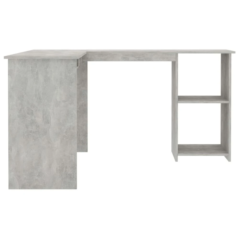 VidaXL Bureau D'Angle En Forme De L Gris Béton Aggloméré Table D'Or... 5 VidaXL Bureau D'Angle En Forme De L Gris Béton Aggloméré Table D'Or... – Image 5