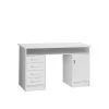 SANS MARQUE ALICANTE Bureau A Cles, 1 Porte, 4 Tiroirs - Decor Papier Blanc - L 12...