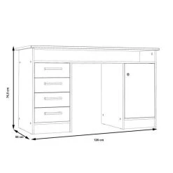 SANS MARQUE ALICANTE Bureau A Cles, 1 Porte, 4 Tiroirs - Decor Papier Blanc - L 12... -Magasin Dépôt Privé alicante bureau a cles 1 porte 4 tiroirs decor papier blanc l 126 x p 55 x h 76 cm 9972024 25679318 1140x1140