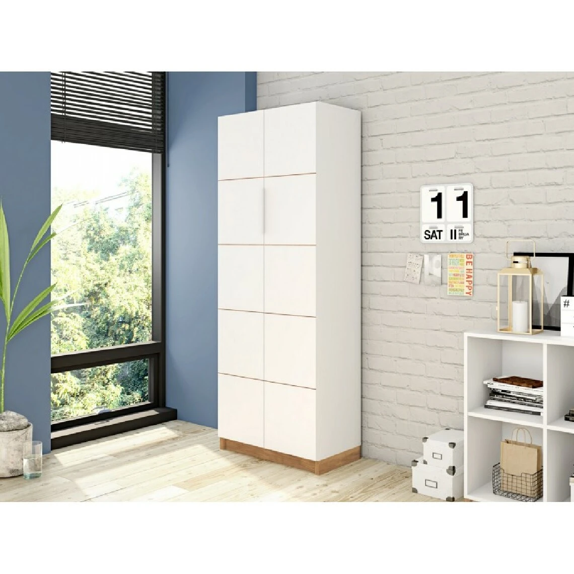 Caemmum Armoire 2 Portes Blanche Haut. 180 Cm 3 Caemmum Armoire 2 Portes Blanche Haut. 180 Cm – Image 3