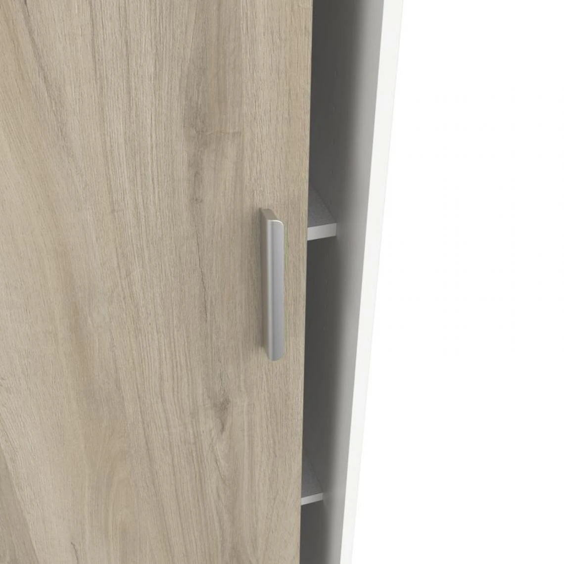 BUT Armoire 2 Portes Coulissantes Imitation Chêne Kronberg Et Blanc L.120... 3 BUT Armoire 2 Portes Coulissantes Imitation Chêne Kronberg Et Blanc L.120... – Image 3