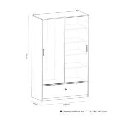 BUT Armoire 2 Portes Coulissantes Imitation Chêne Kronberg Et Blanc L.120... 9 BUT Armoire 2 Portes Coulissantes Imitation Chêne Kronberg Et Blanc L.120... -Magasin Dépôt Privé armoire 2 portes coulissantes imitation chene kronberg et blanc l120 cm perfect 11569322 30359132 1140x1140