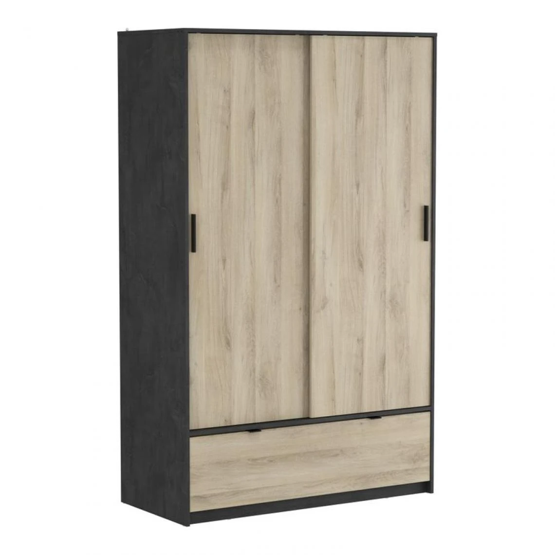 BUT Armoire 2 Portes Coulissantes L.120 Cm Imitation Chêne Kronberg Et Ar... 2 BUT Armoire 2 Portes Coulissantes L.120 Cm Imitation Chêne Kronberg Et Ar... – Image 2