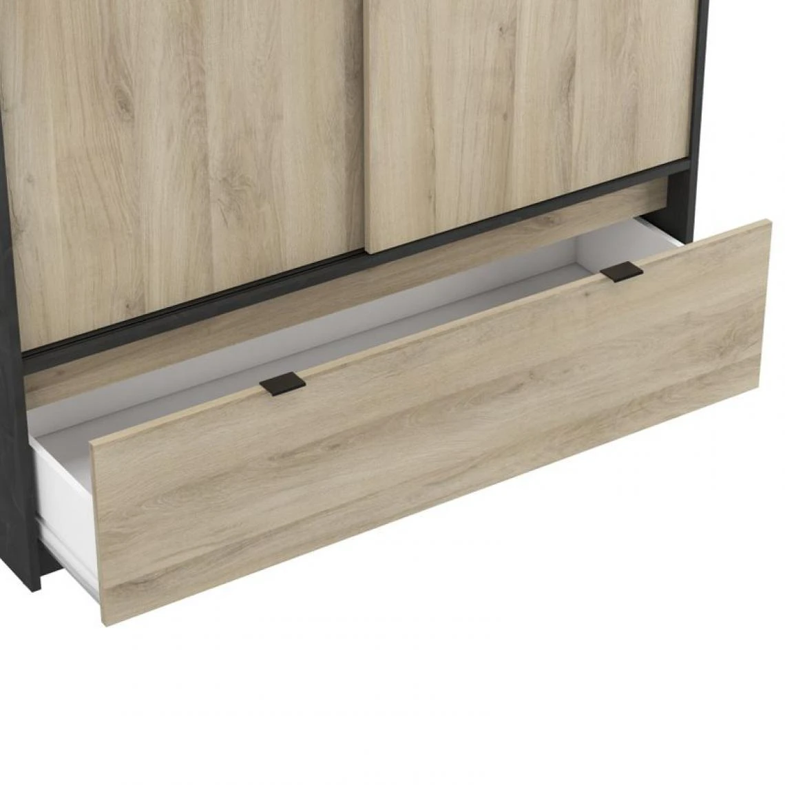 BUT Armoire 2 Portes Coulissantes L.120 Cm Imitation Chêne Kronberg Et Ar... 5 BUT Armoire 2 Portes Coulissantes L.120 Cm Imitation Chêne Kronberg Et Ar... – Image 5