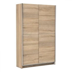 BUT Armoire 2 Portes Coulissantes L.125 Cm FAST Imitation Chêne