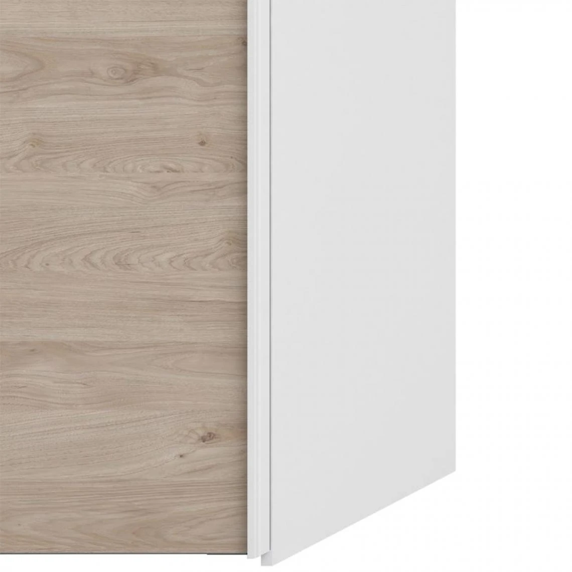 BUT Armoire 2 Portes Coulissantes L.150 Cm ELEGANCE MINI Blanc Et Imitatio... 4 BUT Armoire 2 Portes Coulissantes L.150 Cm ELEGANCE MINI Blanc Et Imitatio... – Image 4