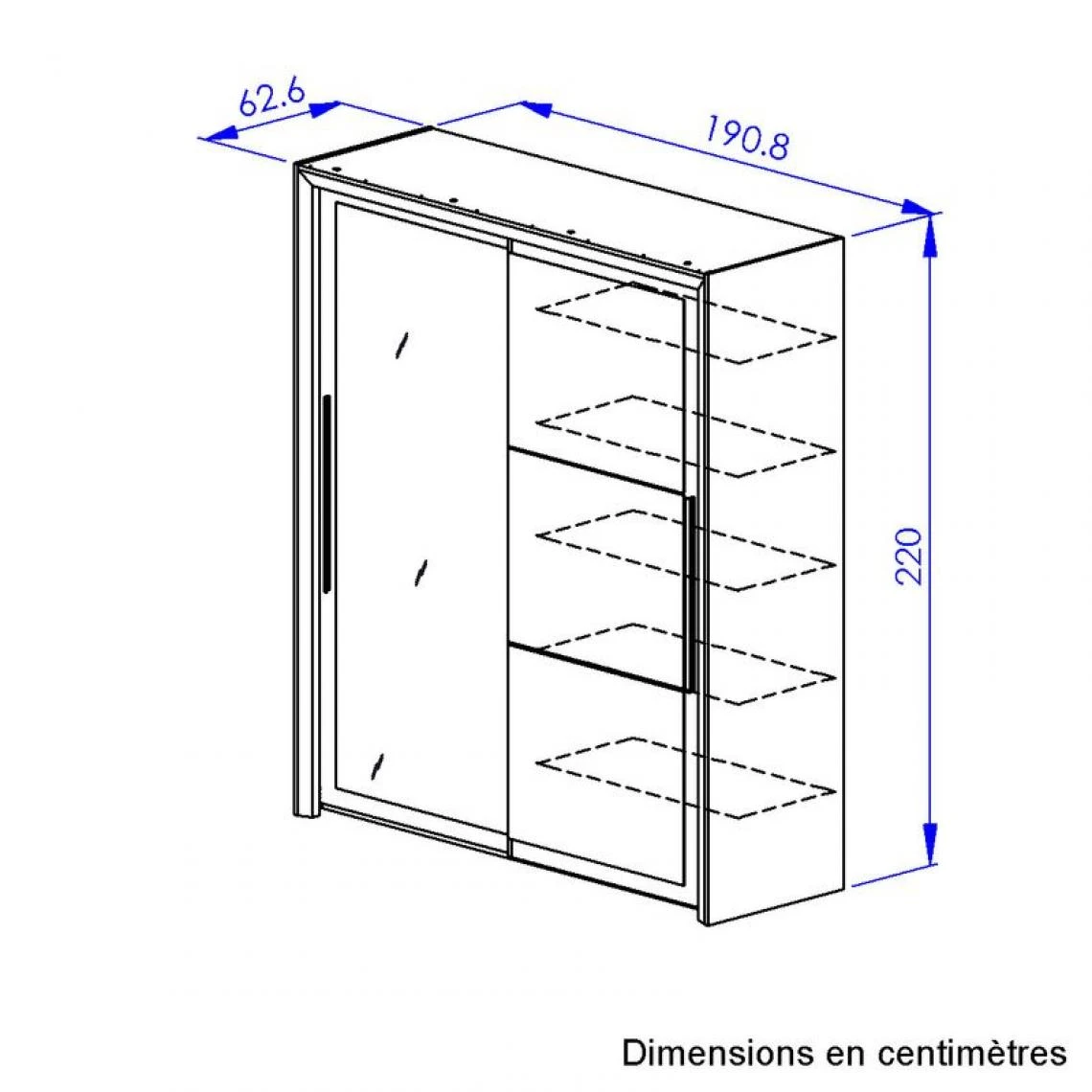 BUT Armoire 2 Portes Coulissantes L.191 Cm BRUGGES Imitation Châtaignier ... 3 BUT Armoire 2 Portes Coulissantes L.191 Cm BRUGGES Imitation Châtaignier ... – Image 3