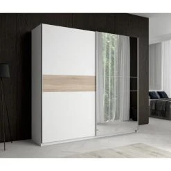 Tbs Armoire 2 Portes Coulissantes + Miroir - Décor Blanc Et Sonoma - L 22... 7 Tbs Armoire 2 Portes Coulissantes + Miroir - Décor Blanc Et Sonoma - L 22... -Magasin Dépôt Privé armoire 2 portes coulissantes miroir decor blanc et sonoma l 2201 x p 612 x h 2097 atos 14070148 39073738 1140x1140