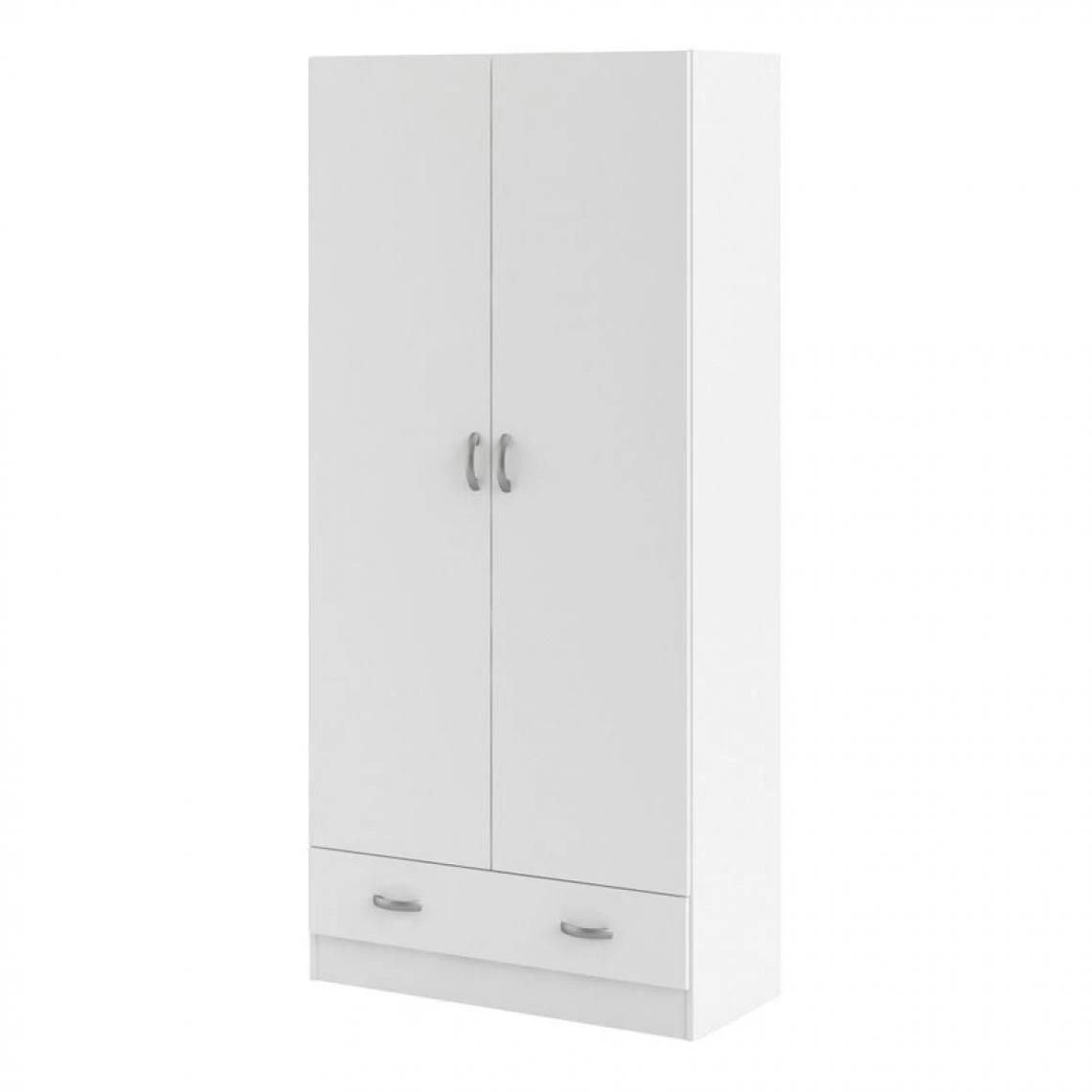BUT Armoire 2 Portes L.80 Cm SPACE Blanc 3 BUT Armoire 2 Portes L.80 Cm SPACE Blanc – Image 3