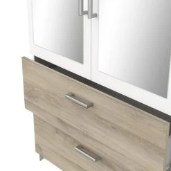 BUT Armoire 4 Portes 2 Tiroirs L.179 Cm READY Imitation Chêne Kronberg Et... 7 BUT Armoire 4 Portes 2 Tiroirs L.179 Cm READY Imitation Chêne Kronberg Et... -Magasin Dépôt Privé armoire 4 portes 2 tiroirs l179 cm ready imitation chene kronberg et blanc 11674618 30741570 1140x1140