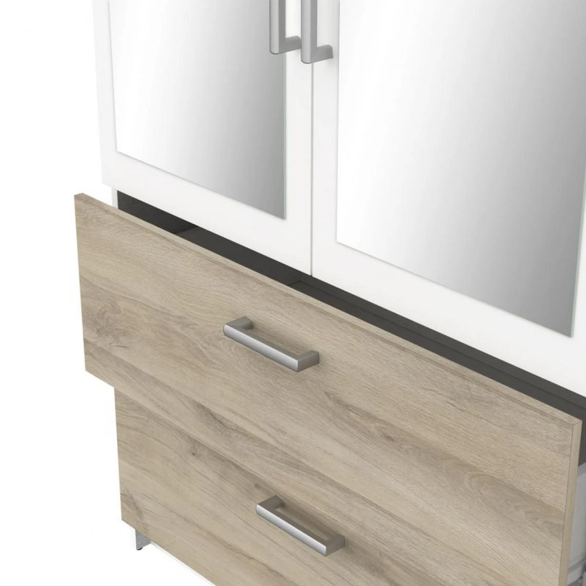 BUT Armoire 4 Portes 2 Tiroirs L.179 Cm READY Imitation Chêne Kronberg Et... 3 BUT Armoire 4 Portes 2 Tiroirs L.179 Cm READY Imitation Chêne Kronberg Et... – Image 3