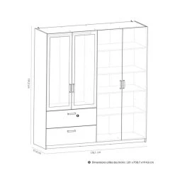 BUT Armoire 4 Portes 2 Tiroirs L.179 Cm READY Imitation Chêne Kronberg Et... 8 BUT Armoire 4 Portes 2 Tiroirs L.179 Cm READY Imitation Chêne Kronberg Et... -Magasin Dépôt Privé armoire 4 portes 2 tiroirs l179 cm ready imitation chene kronberg et blanc 11674618 30741572 1140x1140