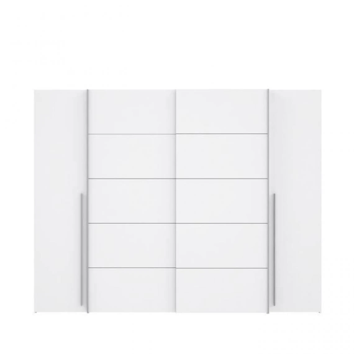 CSTORE Armoire - Blanc Mat - 2 Portes Battantes + 2 Portes Coulissantes - L ... 2 CSTORE Armoire - Blanc Mat - 2 Portes Battantes + 2 Portes Coulissantes - L ... – Image 2