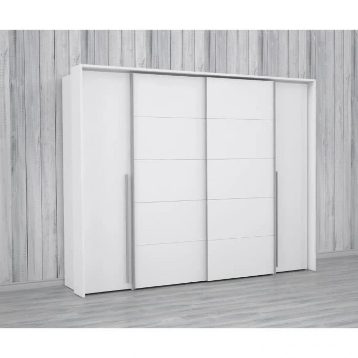 CSTORE Armoire - Blanc Mat - 2 Portes Battantes + 2 Portes Coulissantes - L ... 3 CSTORE Armoire - Blanc Mat - 2 Portes Battantes + 2 Portes Coulissantes - L ... – Image 3
