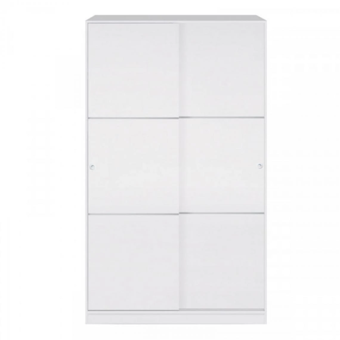 Dansmamaison Armoire Coulissante 2 Portes Blanc - RAFU - L 120 X L 50 X H 200 Cm 4 Dansmamaison Armoire Coulissante 2 Portes Blanc - RAFU - L 120 X L 50 X H 200 Cm – Image 4