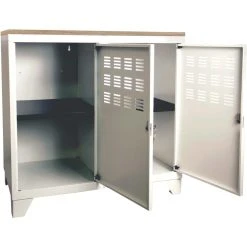 PIERRE HENRY Armoire De Rangement Métal 2 Portes Blanc Mat. -Magasin Dépôt Privé armoire de rangement metal 2 portes blanc mat 14066340 39059734 1140x1140