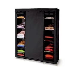 Idmarket Armoire De Rangement Noire Dressing Penderie XXL Tissu 9 Idmarket Armoire De Rangement Noire Dressing Penderie XXL Tissu -Magasin Dépôt Privé armoire de rangement noire dressing penderie xxl 3
