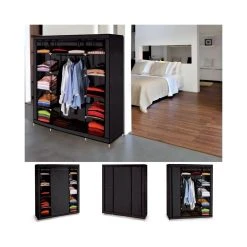 Idmarket Armoire De Rangement Noire Dressing Penderie XXL Tissu 10 Idmarket Armoire De Rangement Noire Dressing Penderie XXL Tissu -Magasin Dépôt Privé armoire de rangement noire dressing penderie xxl 4