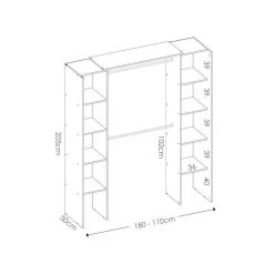 Vente-unique Dressing D'angle Extensible DORIAN - L164/234 Cm - Blanc Et Gris -Magasin Dépôt Privé armoire dorian 11917984 31541332 1140x1140