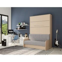 Inside 75 Armoire Lit Escamotable SOFA AUTOMATICA 140 Cm Taupe Canapé Microfibr... -Magasin Dépôt Privé armoire lit escamotable sofa automatica 140 cm taupe canape microfibre gris 10876152 28394498 1140x1140