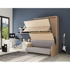 Inside 75 Armoire Lit Escamotable SOFA AUTOMATICA 140 Cm Taupe Canapé Microfibr... -Magasin Dépôt Privé armoire lit escamotable sofa automatica 140 cm taupe canape microfibre gris 10876152 28394500 1140x1140