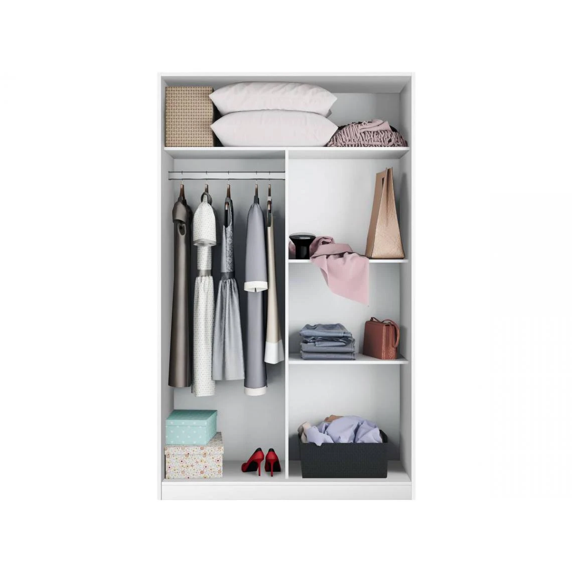 Habitat Et Jardin Armoire Max - 2 Portes Coulissantes - 200 X 120 X 50 Cm - Blanc 4 Habitat Et Jardin Armoire Max - 2 Portes Coulissantes - 200 X 120 X 50 Cm - Blanc – Image 4