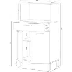 Pegane Buffet Meuble Cuisine 2 Portes + Tiroir Coloris Blanc Artic / Chêne C... 7 Pegane Buffet Meuble Cuisine 2 Portes + Tiroir Coloris Blanc Artic / Chêne C... -Magasin Dépôt Privé buffet meuble cuisine 2 portes tiroir coloris blanc artic chene canadien hauteur 126 cm x longueur 72 cm x profondeur 40 cm 10618328 27621154 1140x1140