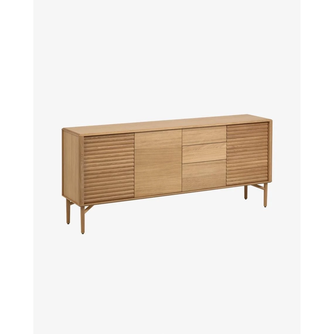 Pegane Buffet Meuble De Rangement Coloris Naturel En Bois Massif Et Placage D... 1 Pegane Buffet Meuble De Rangement Coloris Naturel En Bois Massif Et Placage D...