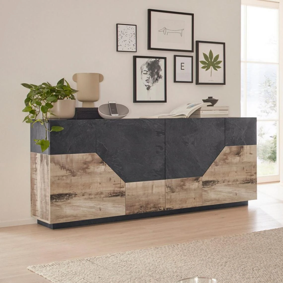 Ahd Amazing Home Design Buffet Moderne 200x43cm Meuble De Salon 4 Pièces De Cuisine Hariett R... 1 Ahd Amazing Home Design Buffet Moderne 200x43cm Meuble De Salon 4 Pièces De Cuisine Hariett R...