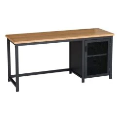 BUT Bureau 1 Porte GUSTAVE Plaqué Frêne Et Noir