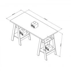 SANS MARQUE Bureau 2 Tréteaux Châtaignier Et Noir -Magasin Dépôt Privé bureau 2 treteaux chataignier et noir 9758356 25262582 1140x1140