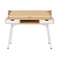 Vente-unique Bureau LARCOS Avec Rangements - MDF - Chêne & Blanc 9 Vente-unique Bureau LARCOS Avec Rangements - MDF - Chêne & Blanc -Magasin Dépôt Privé bureau 268935