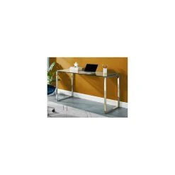 Vente-unique Bureau FREYA - Verre Trempé & Métal Chromé