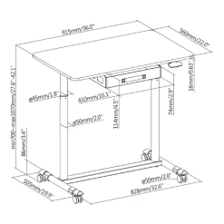 Bureau Assis-debout Maclean MC-925 à Hauteur Réglable Par Vérin Pne... -Magasin Dépôt Privé bureau assis debout maclean mc 925 a hauteur reglable par verin pneumatique avec tiroir et roulettes bureau ergonomique 915x56cm 12253640 32598912 1140x1140