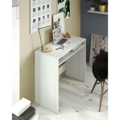 ALTER Bureau Avec étagère Fixe Sous La Table, Couleur Blanche Avec Effet B... 7 ALTER Bureau Avec étagère Fixe Sous La Table, Couleur Blanche Avec Effet B... -Magasin Dépôt Privé bureau avec etagere fixe sous la table couleur blanche avec effet bois poli dimensions 79 x 87 x 43 cm 10585550 27513658 1140x1140