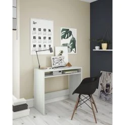 ALTER Bureau Avec étagère Fixe Sous La Table, Couleur Blanche Avec Effet B... 8 ALTER Bureau Avec étagère Fixe Sous La Table, Couleur Blanche Avec Effet B... -Magasin Dépôt Privé bureau avec etagere fixe sous la table couleur blanche avec effet bois poli dimensions 79 x 87 x 43 cm 10585550 27513660 1140x1140